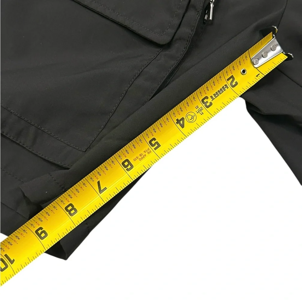 Nova Men’s Silver Zippered 7‎ Pocket Black Cargo Shorts 30x9” Drawstring